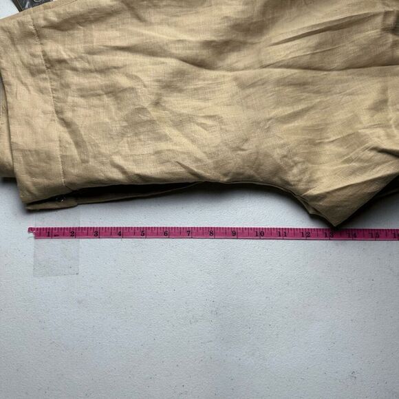 Merona Womens Lagenlook Boho Linen Trousers 16W Tan Earthy Neutral Natural - Picture 13 of 15